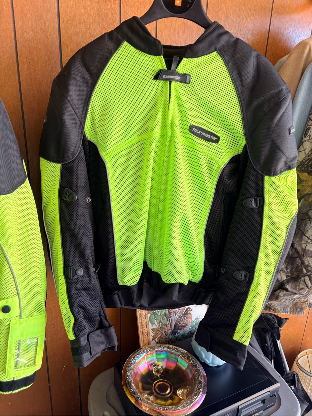 Tourmaster Men’s High-Visibility Green Mesh Motorcycle Jacket